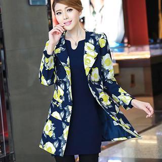 Floral Double-breasted Coat