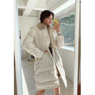 Eco-fur Collar Padding Coat