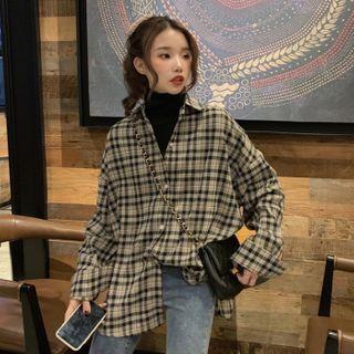 Plaid Shirt / Turtleneck Top