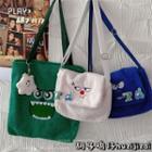 Cartoon Fleece Tote Bag / Messenger Bag / Bag Charm / Set