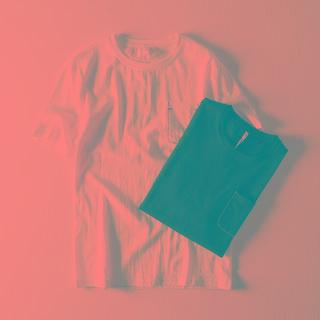 Pocket-front Short-sleeve Round Neck Top