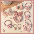 Set Of 10: Hair Tie 14# - Set Of 10 Pcs - Pink - One Size