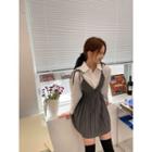 Set: Shirt + Pleated Pinafore Minidress