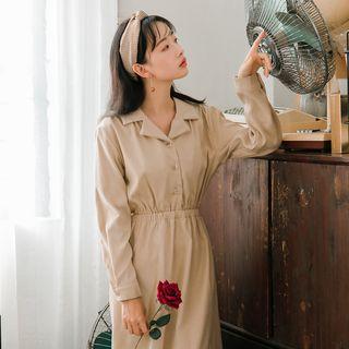 Notch-lapel Midi Shirtdress