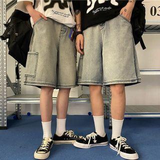 Couple Matching Straight Cut Denim Shorts