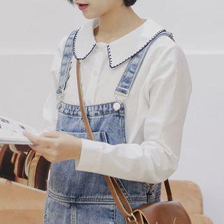 Peter Pan Collar Blouse White - One Size