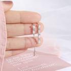 925 Sterling Silver Cz Threader Earring As Shown In Figure - One Size