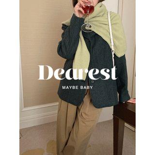 Single-breasted Plaid Blazer Dark Green - One Size