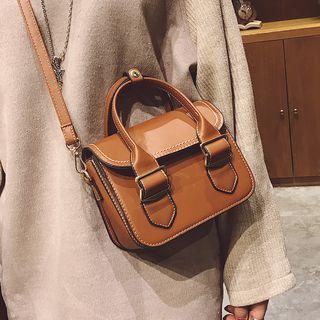 Top Handle Faux Leather Crossbody Bag
