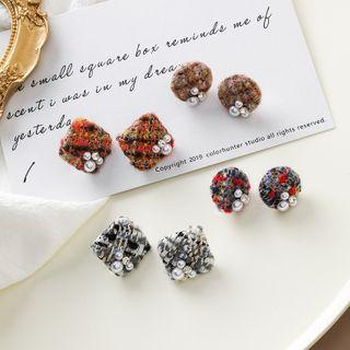 Faux Pearl Fabric Earring