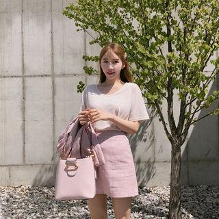 U-neck Linen T-shirt