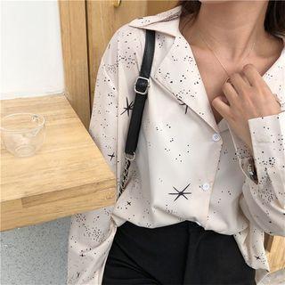 Star Print Shirt Ivory White - One Size