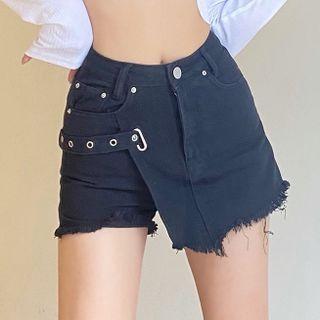 Asymmetrical Straight Leg Shorts