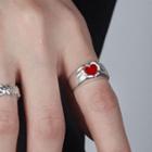 Heart Ring J2107 - White - One Size