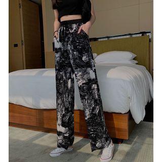 Tie-dye Pants Black - One Size