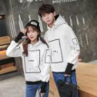 Couple Matching Letter Panel Hoodie