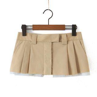 Low Rise Distressed Mini Skirt