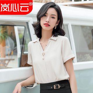 Short-sleeve Blouse/ Mini Pencil Skirt/ Set