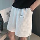 Lettering Textured Wide Leg Shorts