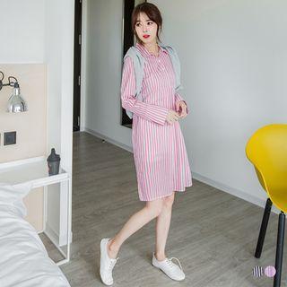 Pinstriped Shirt Cotton Dress