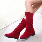 Faux-suede Mid Calf Boots
