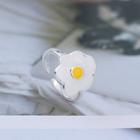 Fried Egg Sterling Silver Open Ring White & Yellow - One Size