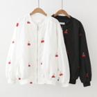 Cherry Embroidered Zip Jacket