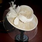 Wedding Flower Accent Veiled Hat / Clip-on Earring / Set