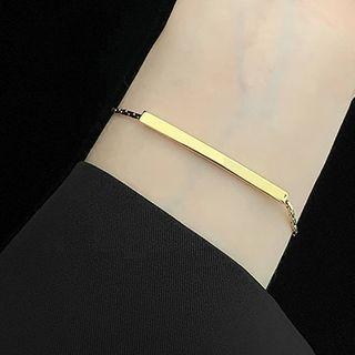 Stainless Steel Bar Bracelet Gold - One Size