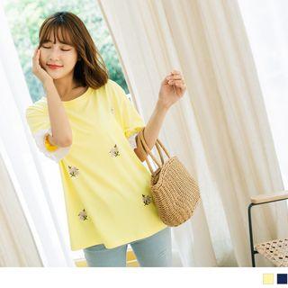Floral Embroidered Lace Panel Top