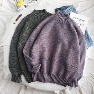 Mock Neck Long-sleeve Sweater