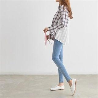 Chiffon-panel Check Top