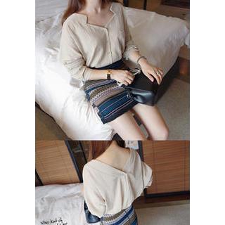 V-neck Textured Blouse