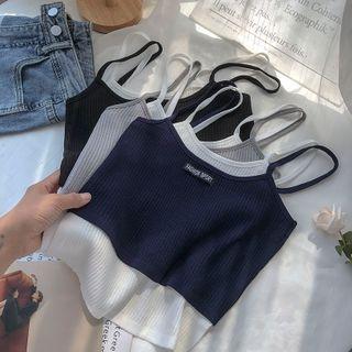 Panel Lettering Sleeveless Small Tank Top Suspender
