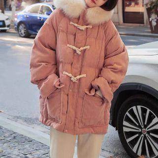Padded Corduroy Frog Button Parka