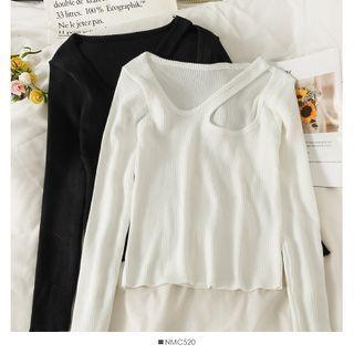 Cutout Slim-fit Knit Top