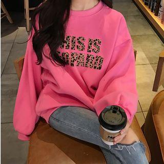 Leopard Lettering Sweatshirt