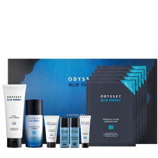 Odyssey - Blue Energy Limited Set For Men: Facial Deep Cleanser 150ml + 20ml + Power All In One Essence 65ml + 7ml + Essence Water 25ml + Recharging Emulsion 25ml + Power All In One Essence Mask 5pcs 11pcs