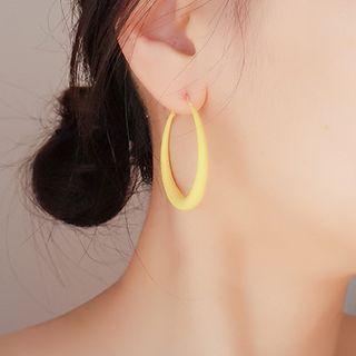 Matte Hoop Earring 1 Pair - Yellow - One Size