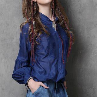 Silk Lantern Sleeve Blouse