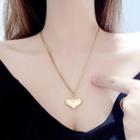 Titanium Steel Heart Pendant Gold - One Size