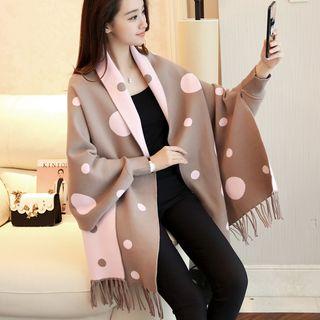 Polka Dot Fringed Poncho