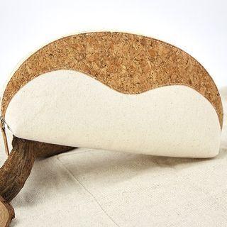 Canvas Panel Makeup Pouch Beige - One Size