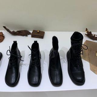 Lace-up Round-toe Mid-calf Boots / Lace-up Round-toe Short Boots / Square-toe Short Boots / Square-toe Lace-up Short Boots