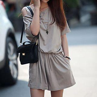 Plain Asymmetric Playsuit