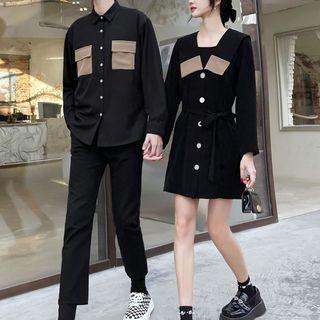 Couple Matching Two Tone Dress / Shirt / Pants