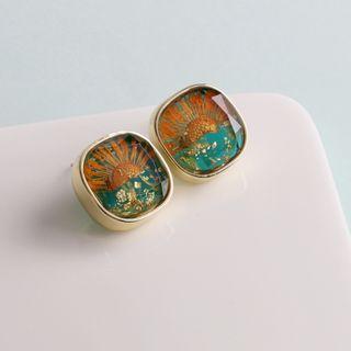 Floral Stud Earring 1 Pair - Gold - One Size