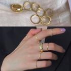 Set Of 7: Alloy Ring (assorted Designs) Set Of 7 - Ring - 0816a - Gold - One Size
