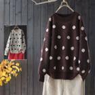 Polka Dot Sweater Beige - One Size