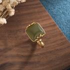 Square Faux Gemstone Alloy Open Ring Green - One Size